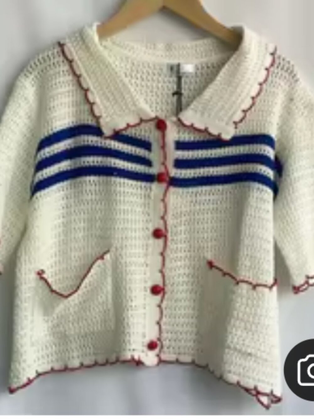 Ivory Nautical Knit Cardigan